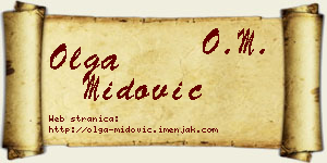 Olga Midović vizit kartica